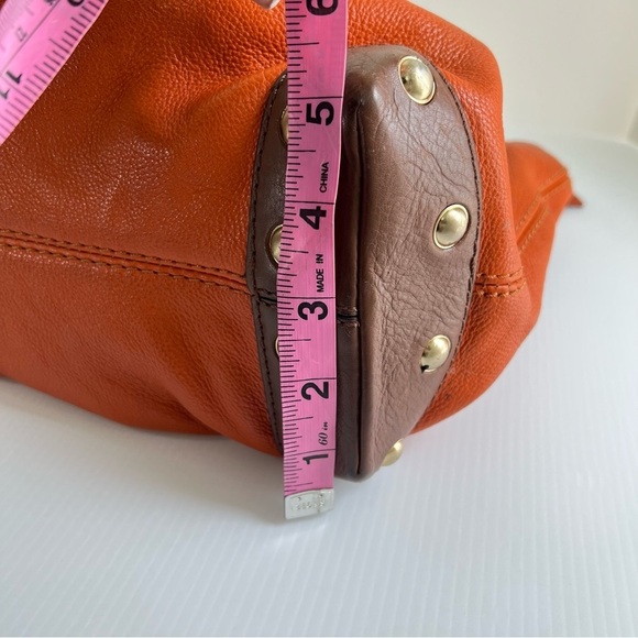 Vintage Michael Kors Shoulder Bag Pebble Leather Pumpkin Brown Boho Dust Bag - Picture 14 of 16